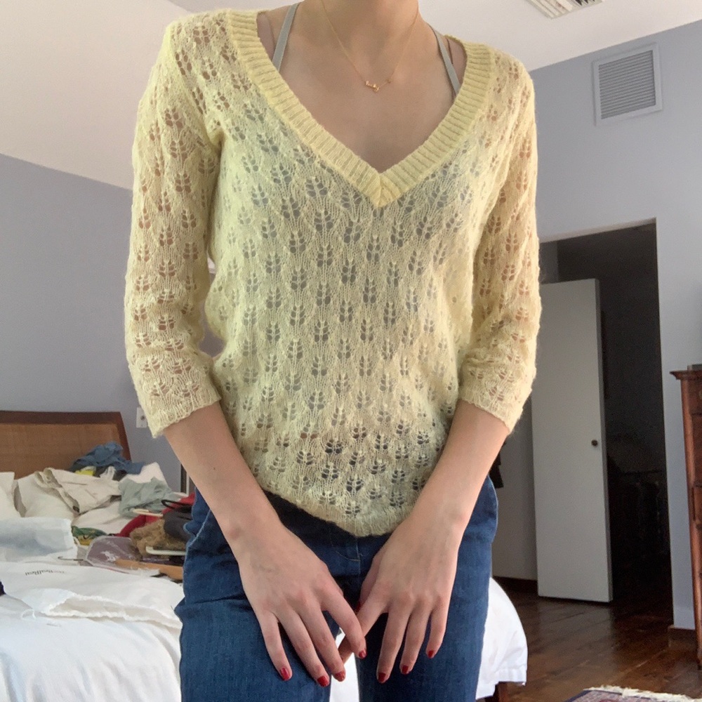 Yellow V neck